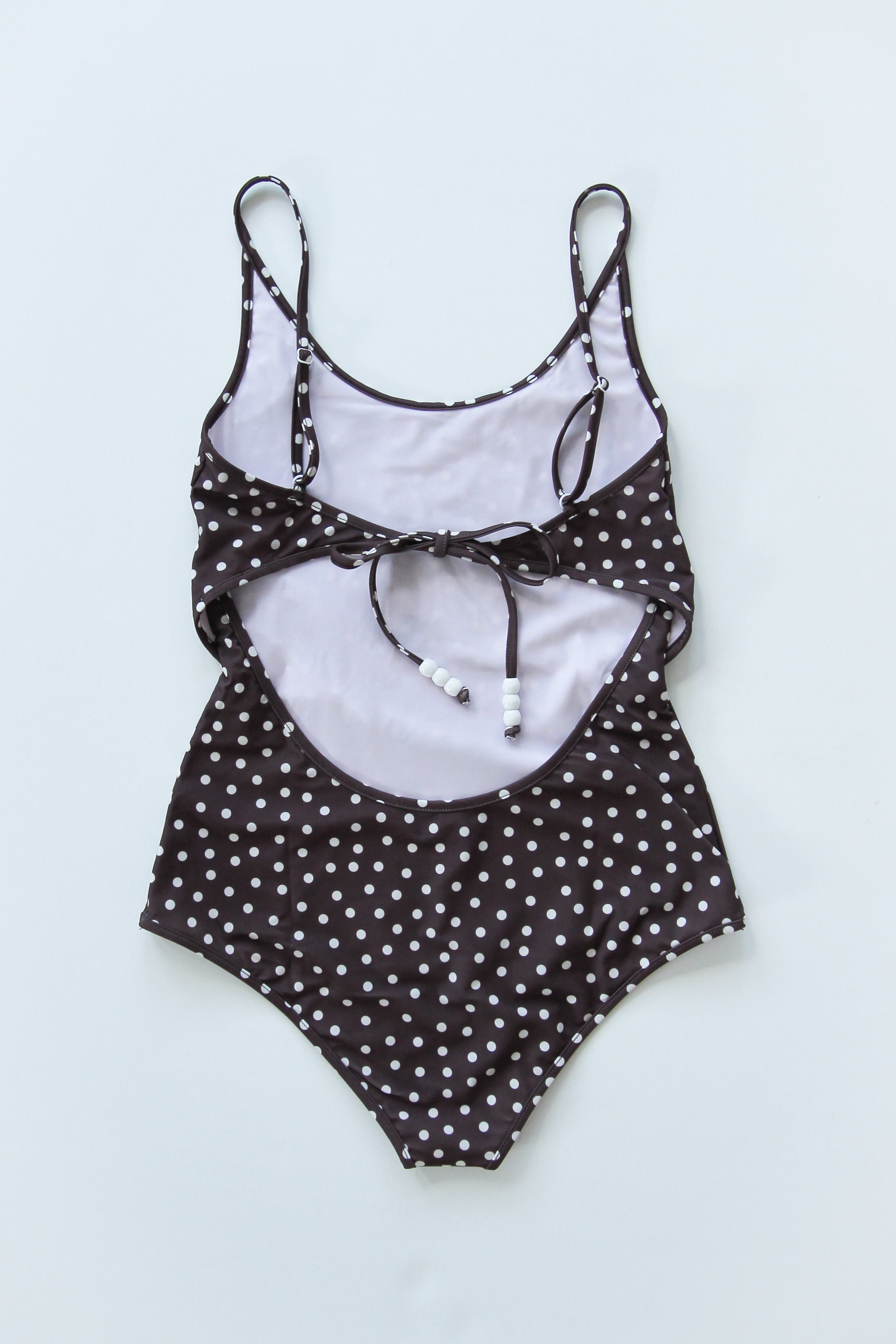 Saona Swimsuit, Brown Dot