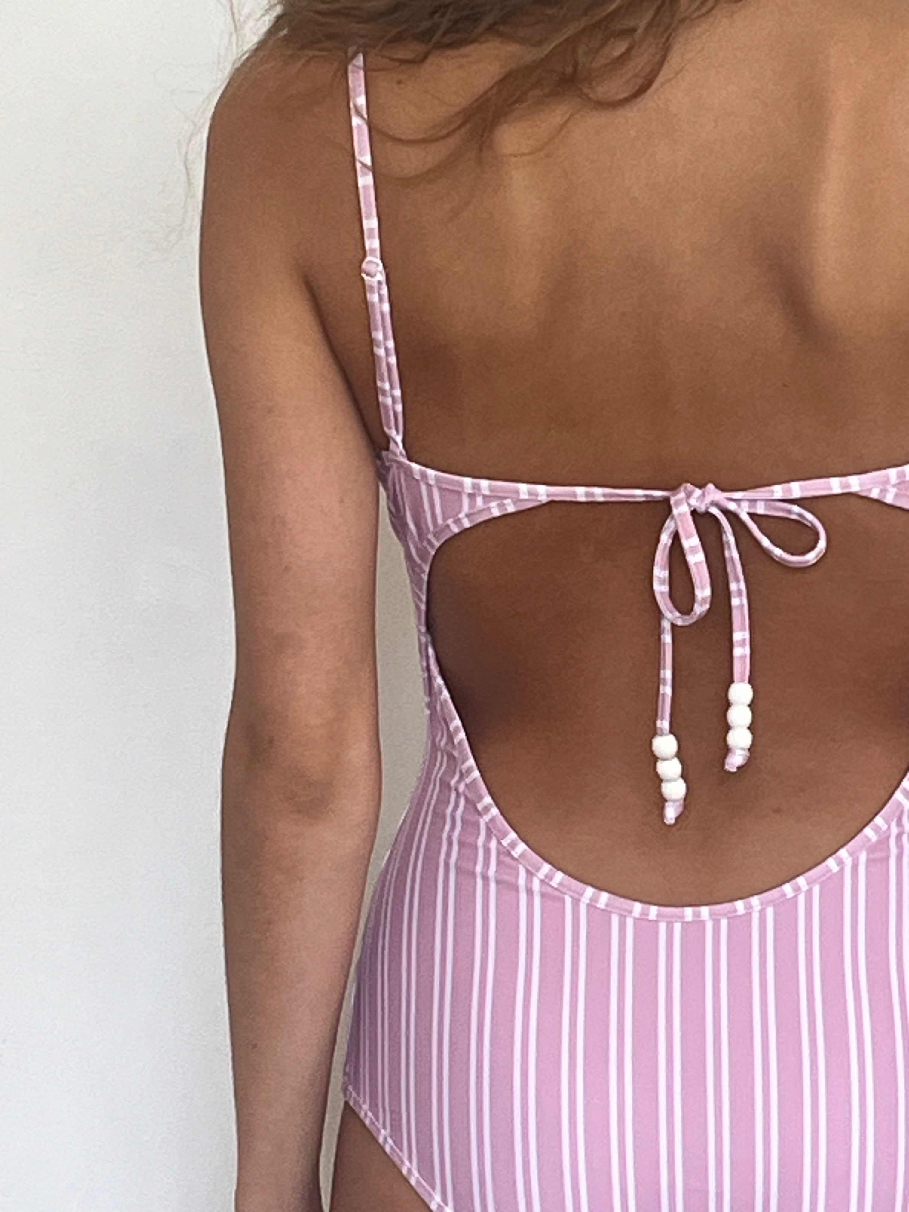 Saona Swimsuit, Pink Stripe